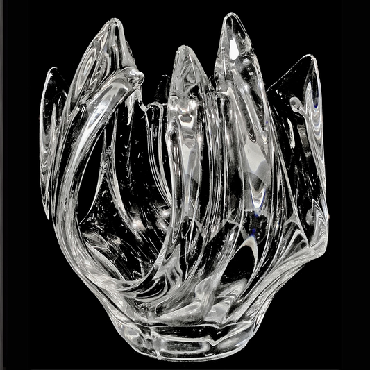 Art Vannes France Modern Cofrac Crystal Bowl