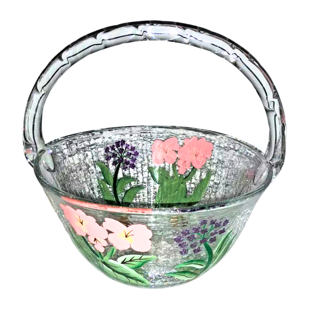 Fifth Avenue Large Crystal Crackle Basket